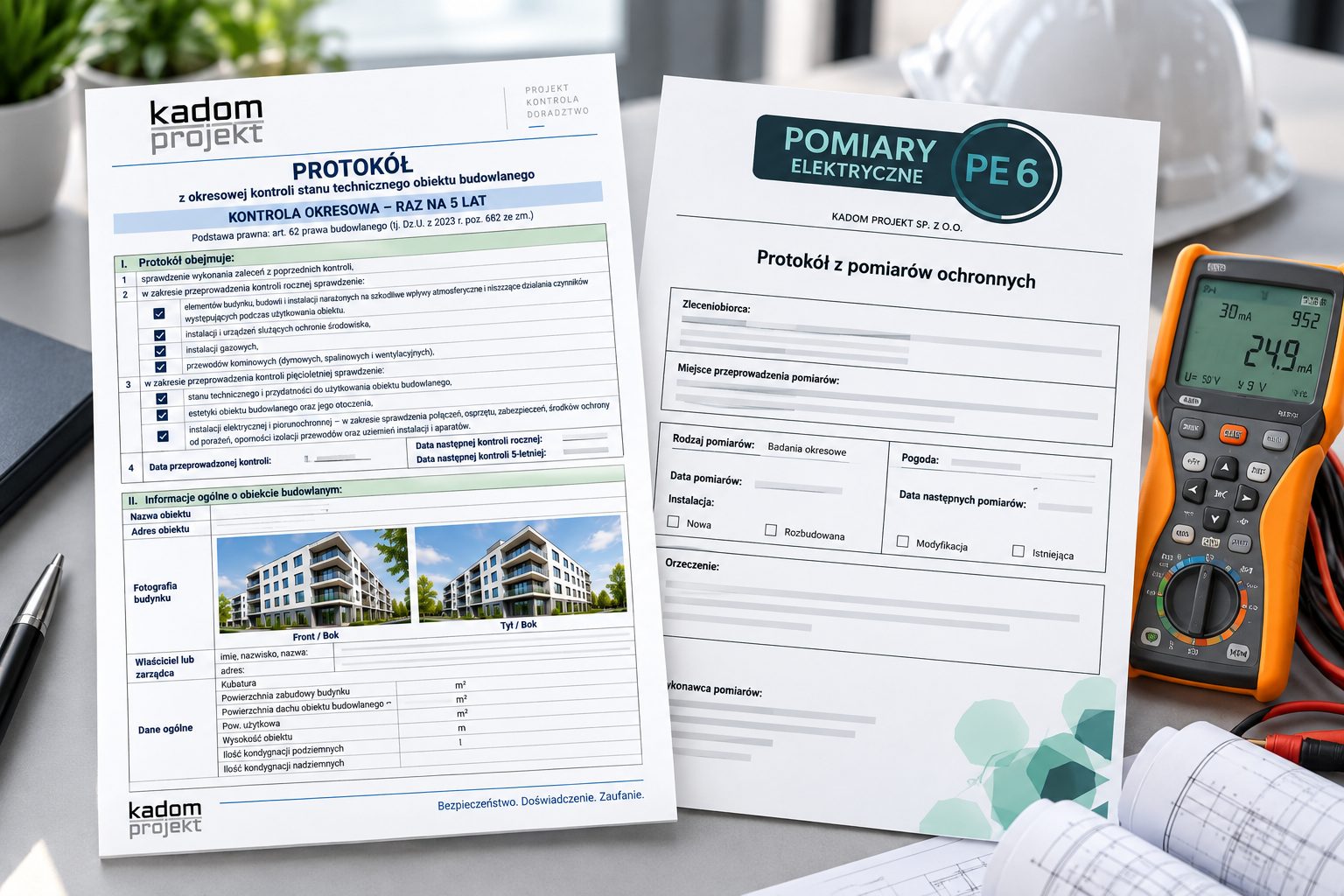 Dokumentowanie wyników pomiarów elektrycznych