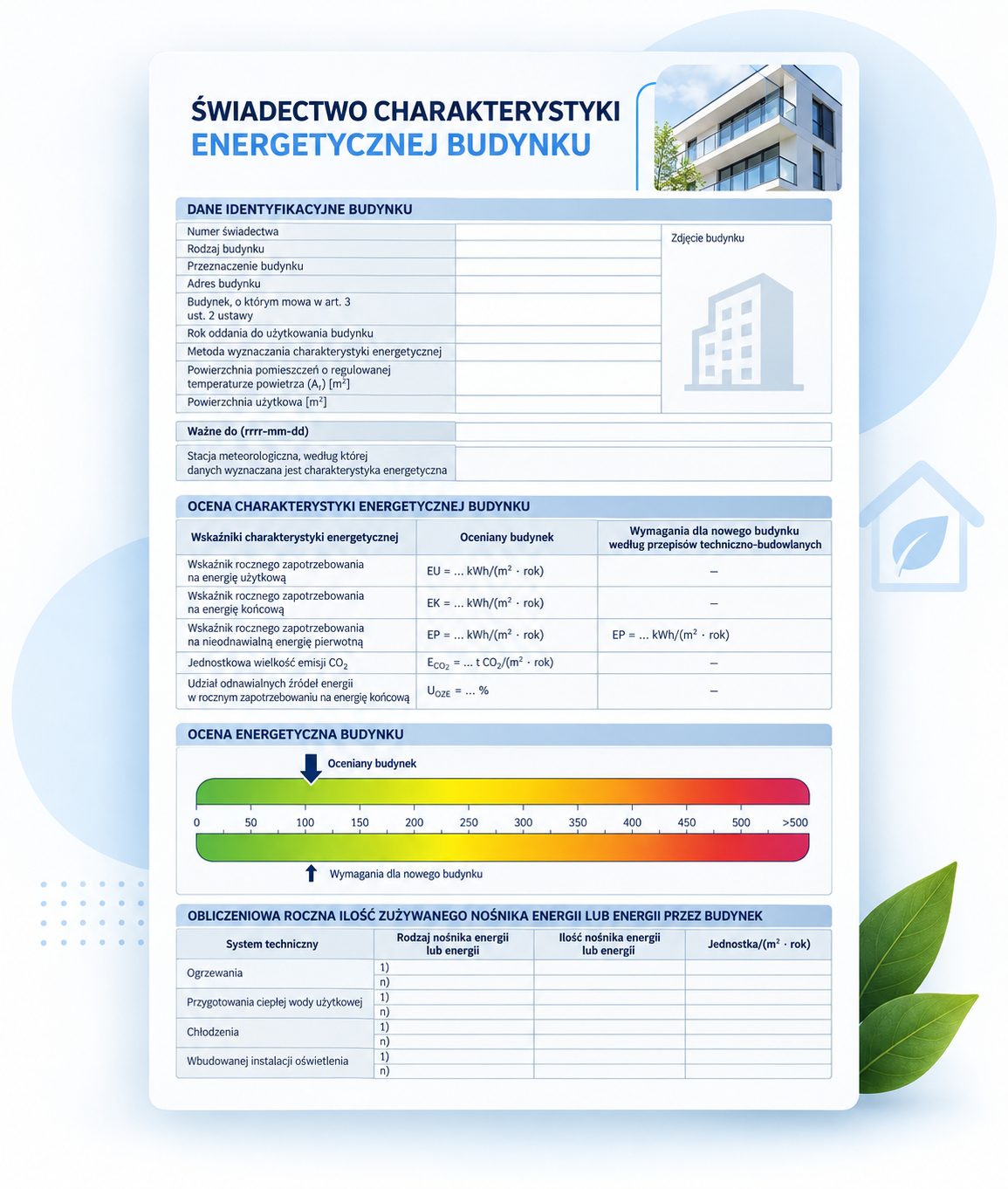 wzór świadectwa energetycznego